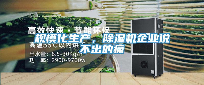 規模化生產，除濕機企業說不出的痛