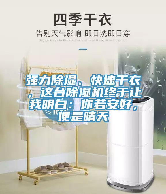 強力除濕、快速干衣，這臺除濕機終于讓我明白：你若安好，便是晴天